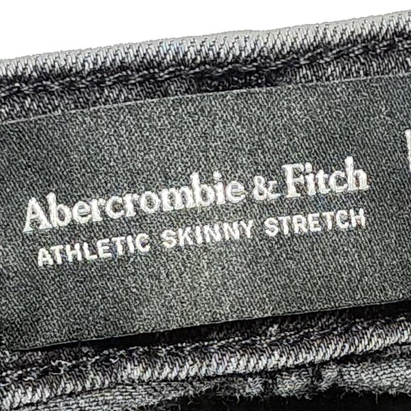Abercrombie & Fitch Black Wash Ripped Knees Athletic Skinny Jeans - Picture 6 of 9